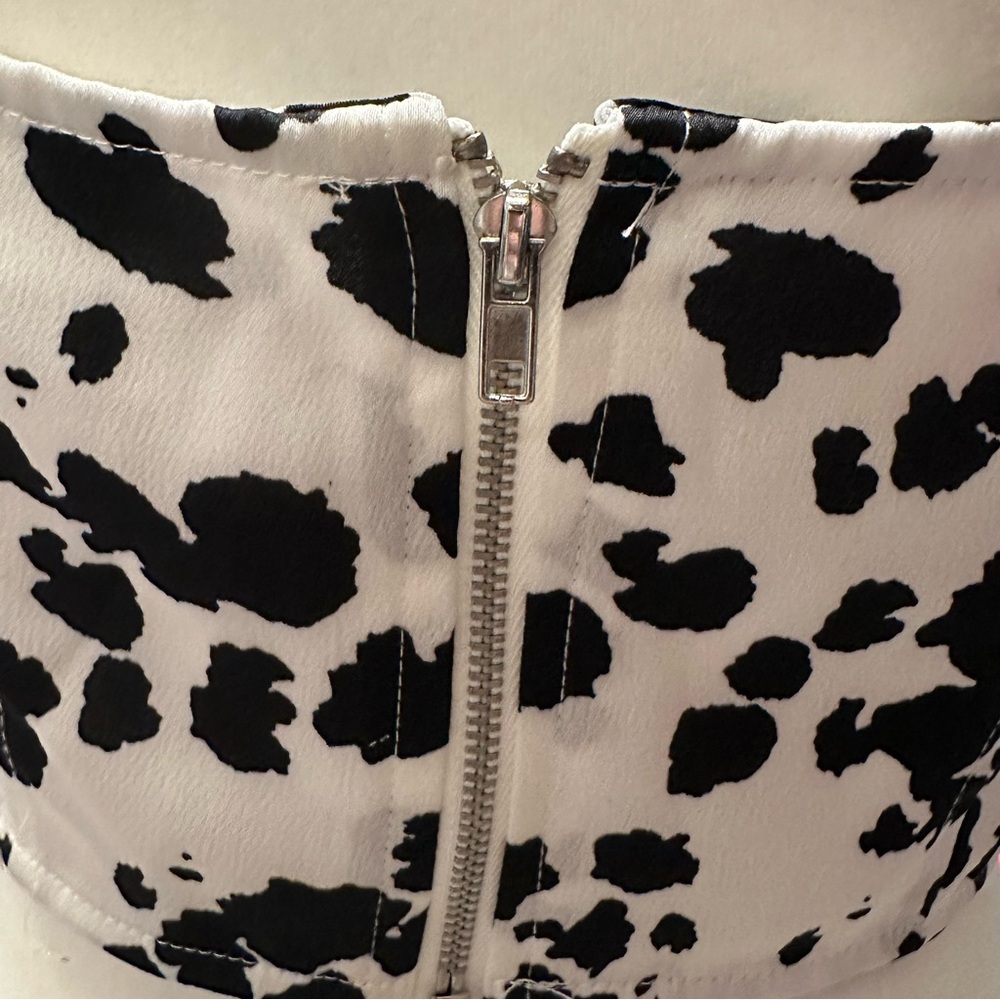 Cotton Candy LA Corset Cow Print Cropped Top - Picture 5 of 7